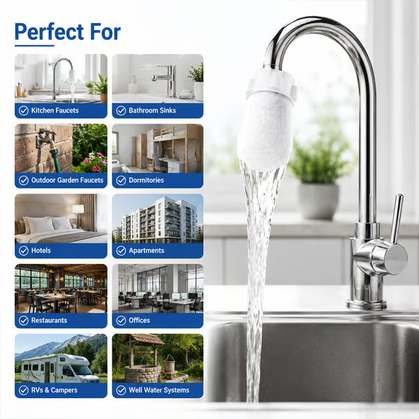 Faucet Filter Cotton Bags(50PCS) - Universal, Splash-Proof Faucet Filter Set