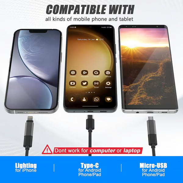 🔥LAST DAY SALE 49% OFF-🔎 Plug-and-Play Endoscope Camera - Compatible with Android & iPhone & ipad for Direct Connection