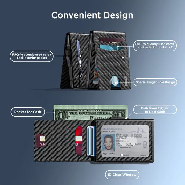 🔥🔥LAST DAY SALE 49% OFF-🔥Minimalist Pop-Up Wallet for Men – RFID Blocking Aluminum Card Holder with Cash Slot, ID Window & Leather Front Pocket
