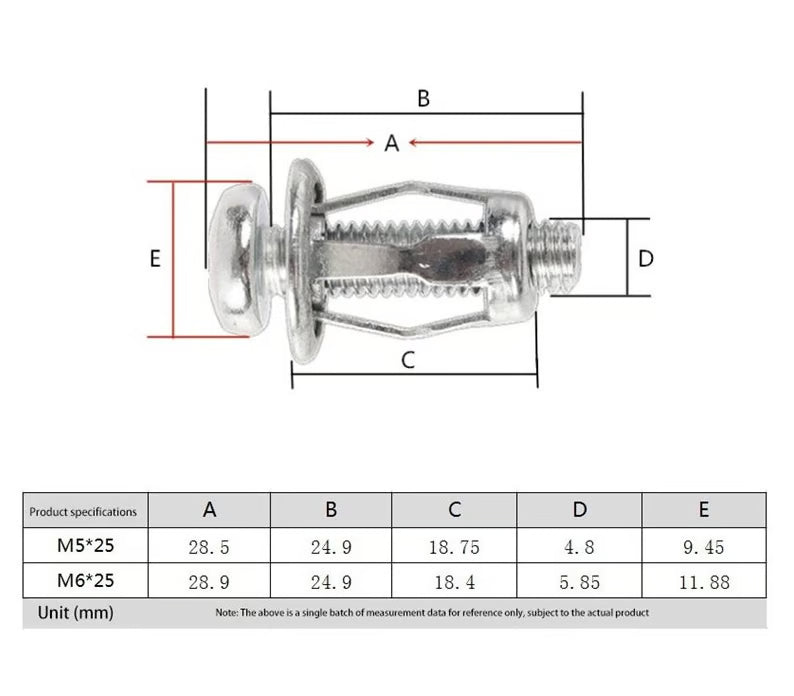 Metal Petal Expansion Jack Nuts Kit