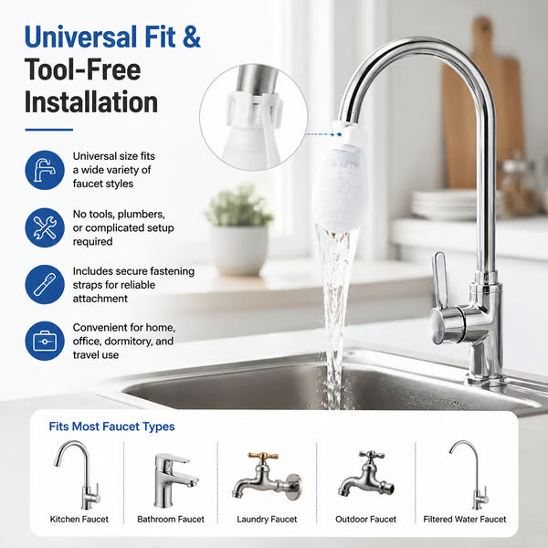 Faucet Filter Cotton Bags(50PCS) - Universal, Splash-Proof Faucet Filter Set