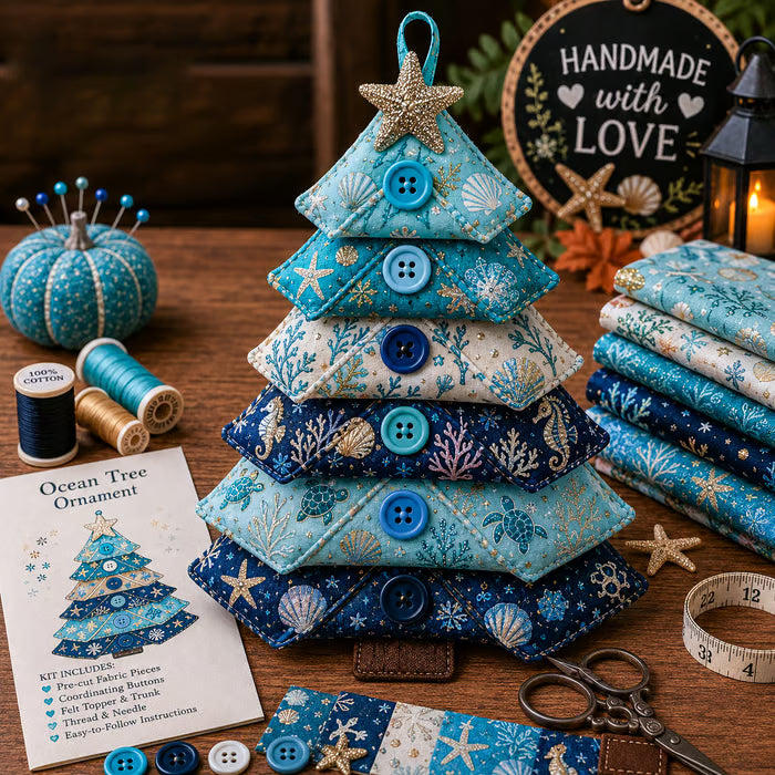 🎄 Layered Fabric Tree Ornament DIY Sewing Kit 🎁 Create A Cozy Handmade Fabric Tree Ornament ✨
