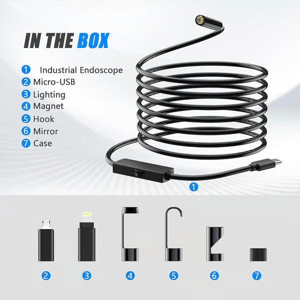 🔥LAST DAY SALE 49% OFF-🔎 Plug-and-Play Endoscope Camera - Compatible with Android & iPhone & ipad for Direct Connection