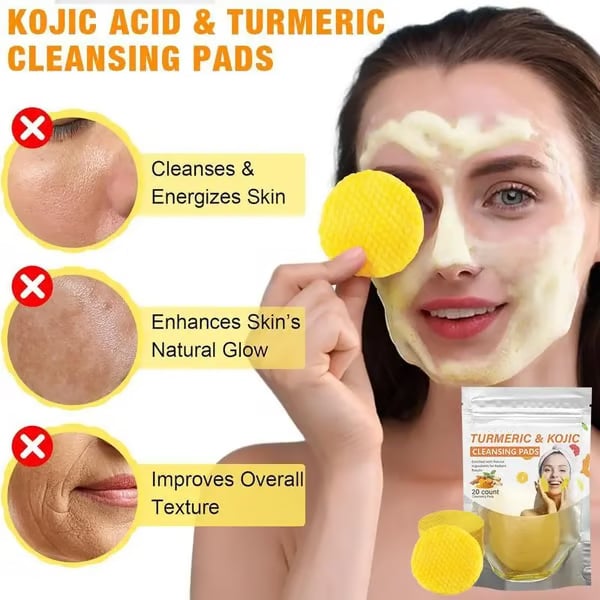 🔥Last Day 49% OFF- Turmeric & Kojic Acid Cleansing Pads