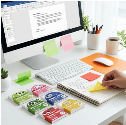 🔥 Buy 1 Get 1 Free ✨ Fruit Monster Pop-Up Sticky Notes 🍋🍏