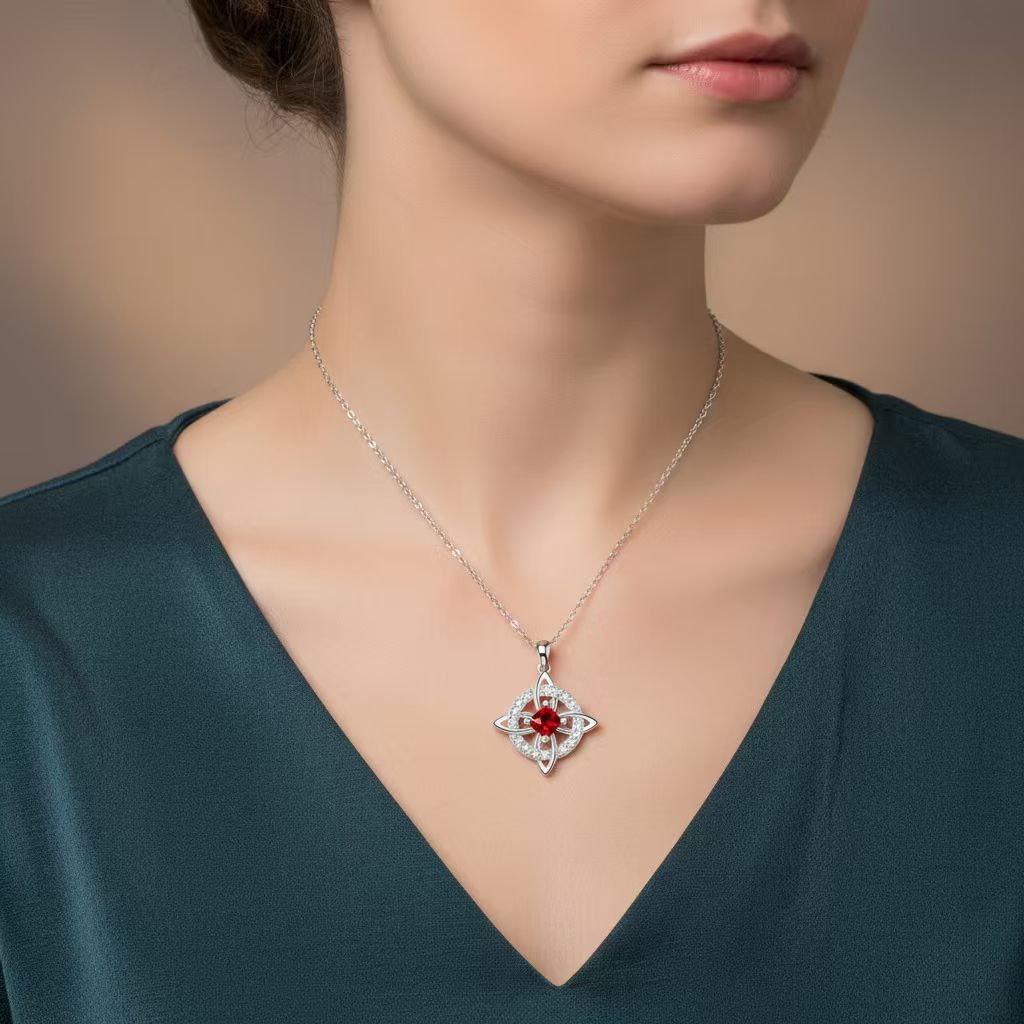 Mystical Birthstone Witches Knot Necklace – 🔮💞Protect Your Loved Ones