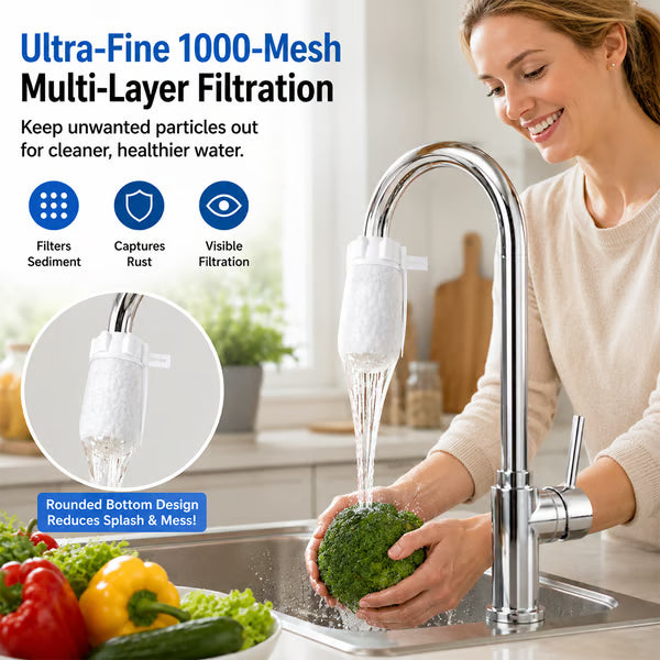 Faucet Filter Cotton Bags(50PCS) - Universal, Splash-Proof Faucet Filter Set