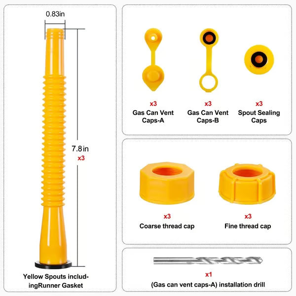 Flexible Replacement Gas Can Spout Kit