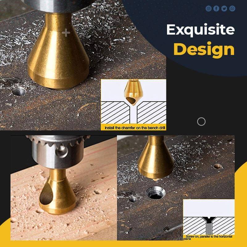 Titanium HSS Countersink Chamfer Drill Set