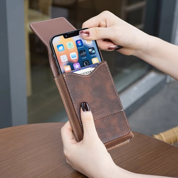🏆 Last Day Special Price ! 🔥Waist Belt Cell Phone Pouch 📱 Multi-Pocket Leather Holster with Card Holder