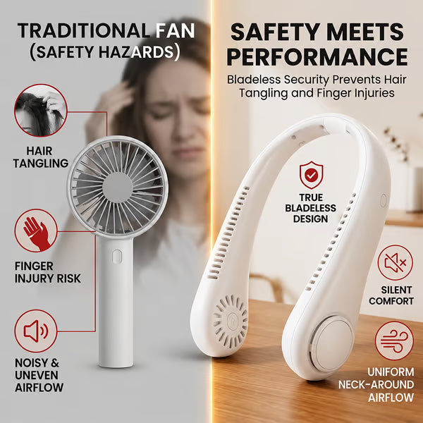 🔥Last Day 49% OFF🔥🍃360° Portable Bladeless Neck Fan
