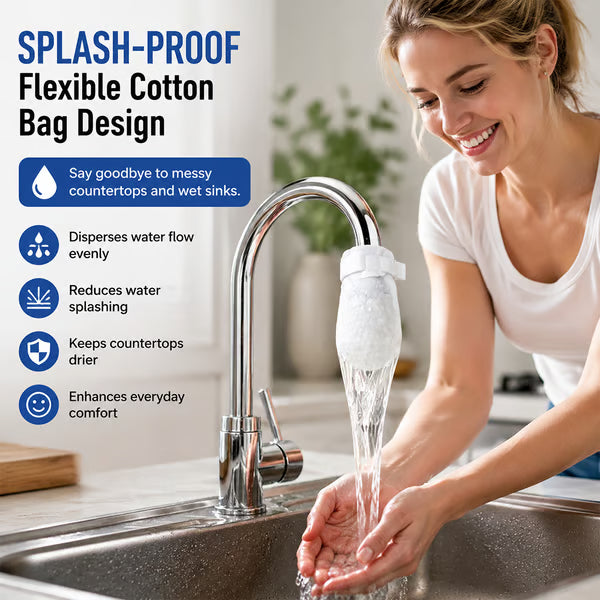 Faucet Filter Cotton Bags(50PCS) - Universal, Splash-Proof Faucet Filter Set