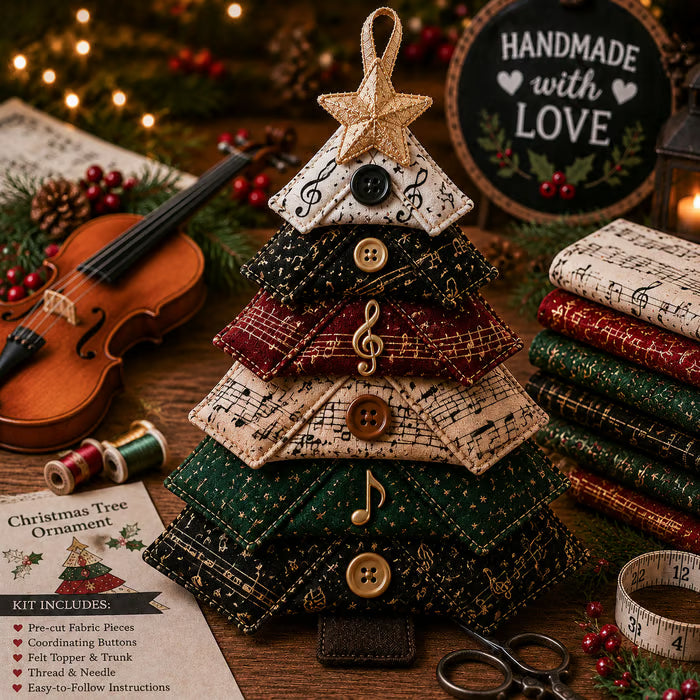🎄 Layered Fabric Tree Ornament DIY Sewing Kit 🎁 Create A Cozy Handmade Fabric Tree Ornament ✨